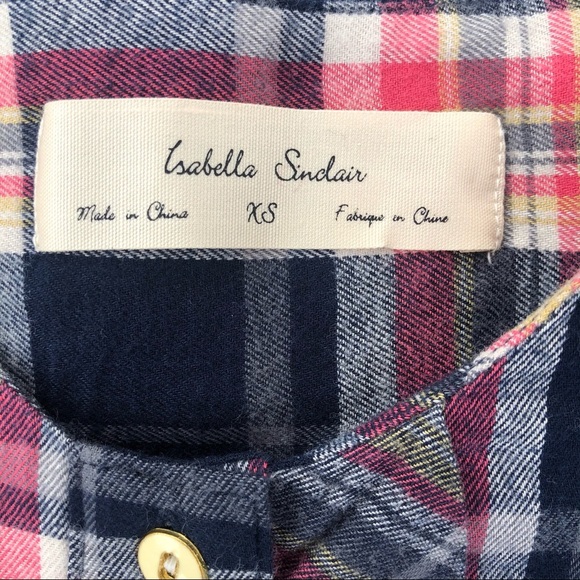 Isabella Sinclair Plaid Button-Down Shirt XS - Picture 4 of 5